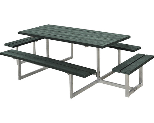 Picknickbord PLUS Basic 2 påbyggnader ReTex/stål 260cm grön