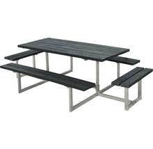 Picknickbord PLUS Basic 2 påbyggnader ReTex/stål 260cm grå