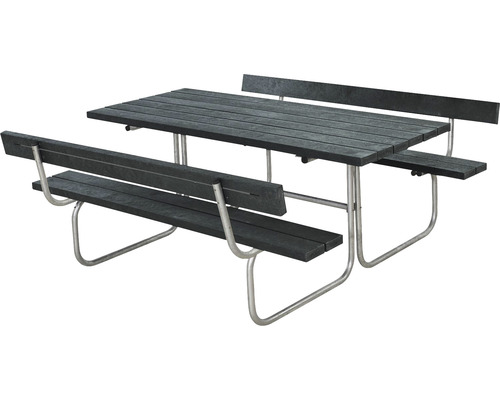 Picknickbord PLUS Classic 2 ryggstöd ReTex/stål 177cm grå