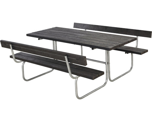 Picknickbord PLUS Classic 2 ryggstöd ReTex/stål 177cm svart