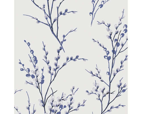 Tapet LAURA ASHLEY Pussy Willow blå 113360 Tapet med videkisselmönster