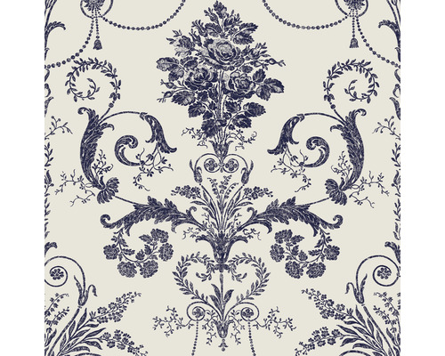 Tapet LAURA ASHLEY Josette creme/blå 113387 Tapet med blommönster i klassisk stil