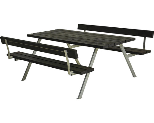 Picknickbord PLUS Alpha 2 ryggstöd ReTex/stål 177cm svart