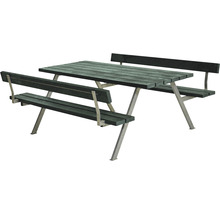 Trädgårdsbord med bord och två bänkar med ryggstöd