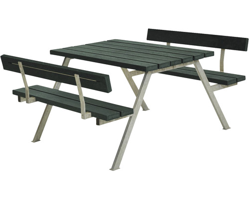 Picknickbord PLUS Alpha 2 ryggstöd ReTex/stål 118cm grön