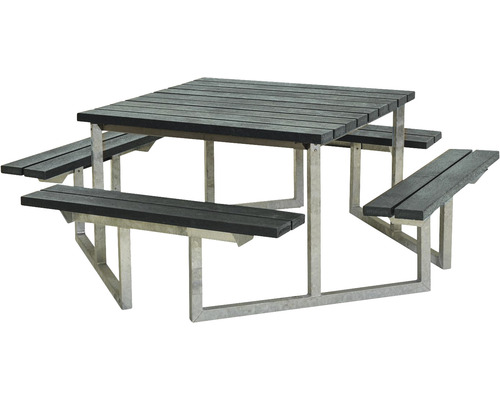 Picknickbord PLUS Twist ReTex/stål 204cm grå