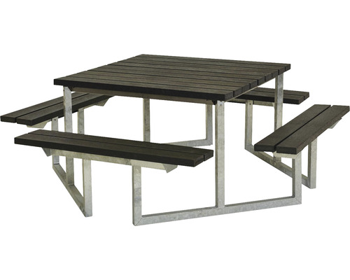 Picknickbord PLUS Twist ReTex/stål 204cm svart