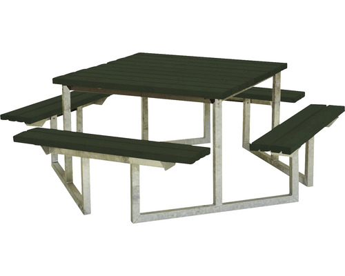 Picknickbord PLUS Twist trä/stål 204cm grön