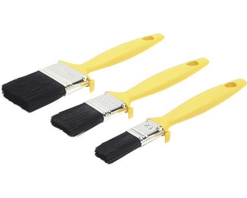Set med tre lackpenslar med plasthandtag