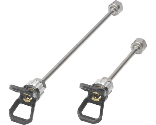 Två sprutmunstycksförlängningar för färgsprutor