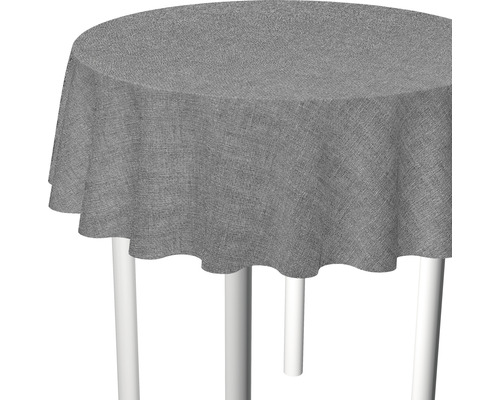 Grå rund bordsduk på ett bord