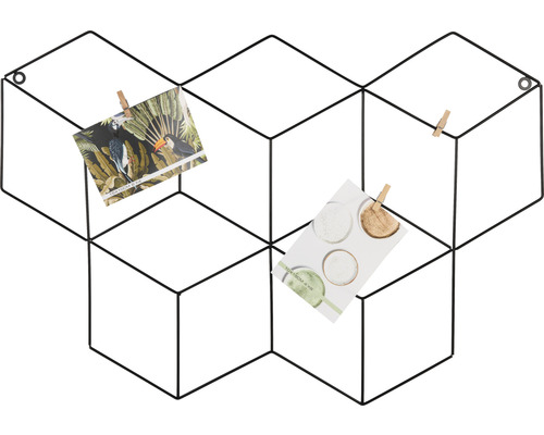 Dekorativ väggtavla med geometrisk design och foton