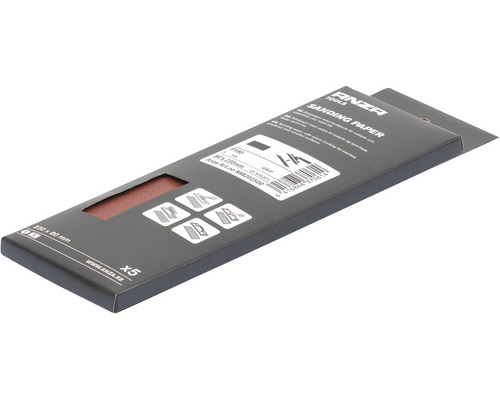 Anza sandpapper, korn P180, dimensioner 80 x 230 millimeter, fempack