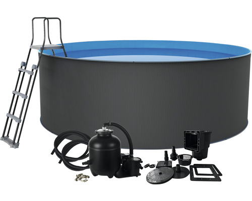 Pool SWIM&FUN Santorini XL Ø360x120cm antracitgrå