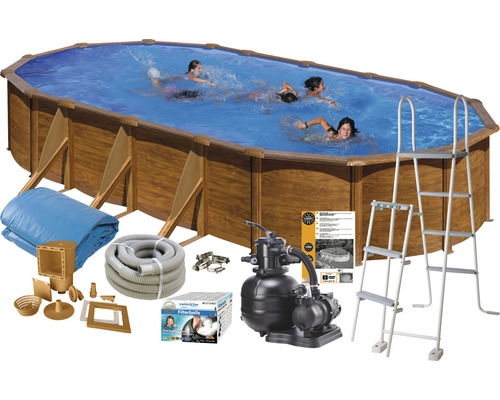 Pool SWIM&FUN Basic oval 610x375cm brun