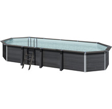 Pool SWIM&FUN komposit oval 804x386x124cm svart