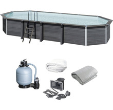 Pool SWIM&FUN komposit oval 804x386x124cm svart