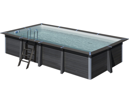Pool SWIM&FUN komposit rektangulär 606x326x124cm svart