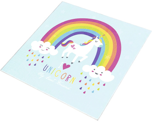 Skärbräda med enhörningsmotiv och regnbåge
