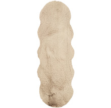 Beige badrumsmatta med vågig kant