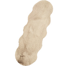 Beige badrumsmatta med vågig kant