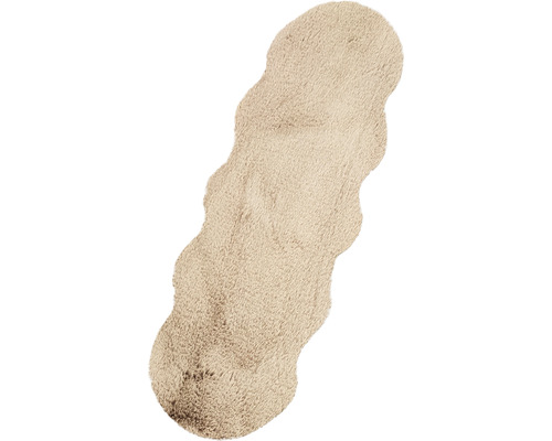 Beige badrumsmatta med vågig kant