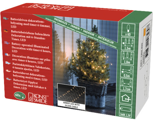 Batteridriven LED-dekoration med timer i kartong
