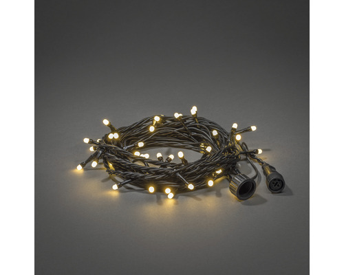 Ljusslinga KONSTSMIDE 50 varmvita LED frostad svart soft kabel system 4,9m IP44 LED ljusslinga med kontakter