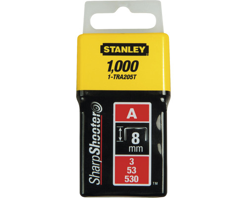Häftklammer STANLEY A typ 8mm 1000-pack