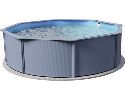 Pool PLANET POOL Ø350x120cm inkl. sandfilterpump, skimmer, stege, filtersand & anslutningsslang antracit