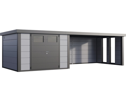 Trädgårdsskåp med baldakin för förvaring av trädgårdsredskap och möbler