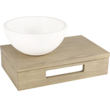 Tvättställ av keramik på underskåp med grepp