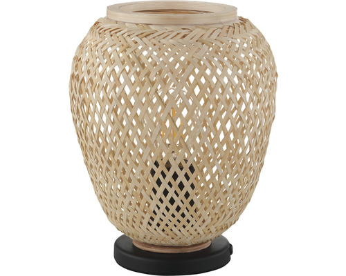 Bordslampa i bambu med svart sockel