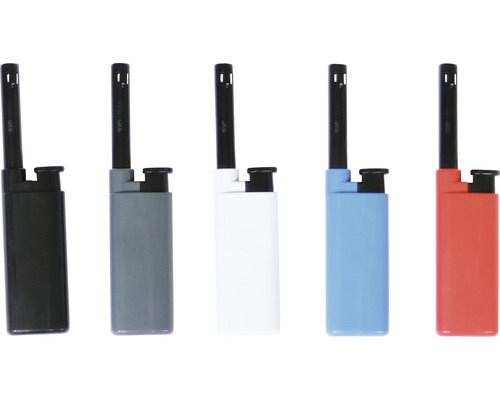 Fem styck tändare i olika färger