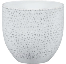 Vit blomkruka med mönster