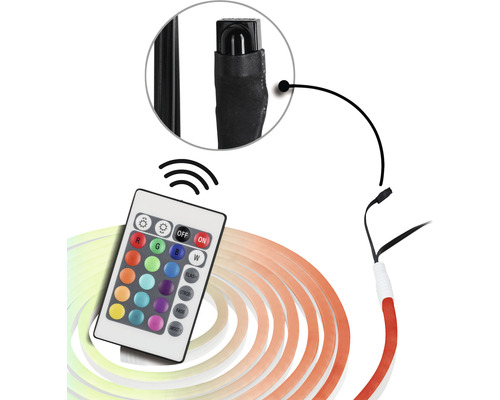 LED-remsa med fjärrkontroll för att styra ljuseffekter