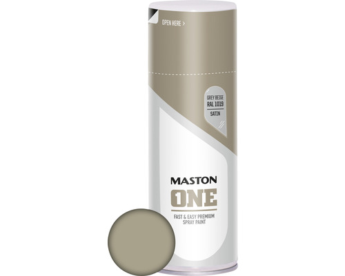 Sprayfärg MASTON One RAL 1019 Satin grå Beige 400ml Maston sprayburk med gråbeige färg RAL 1019