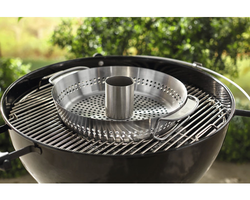 Grill med grillkorg och kolhållare