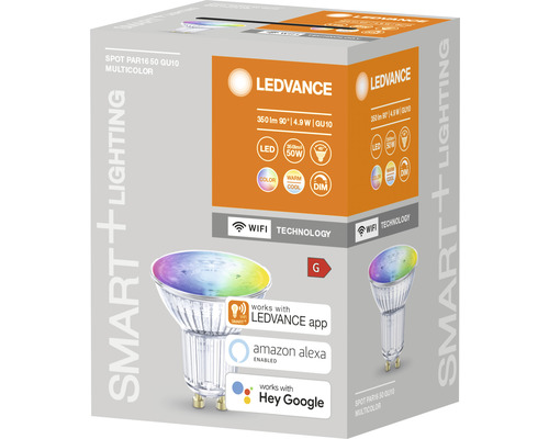 Ledvance Smart Plus PAR16 50 GU10 Multicolor LED-lampa i förpackning