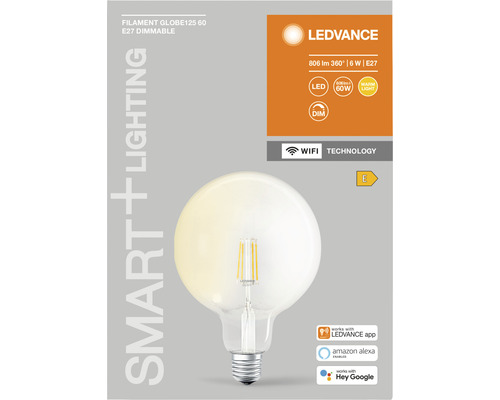 LEDVANCE Filament Globe 125 60 E27 dimbar glödlampa