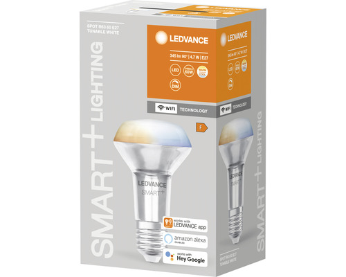 Ledvance Smart+ lampa R63 60 E27 med wifi-teknik