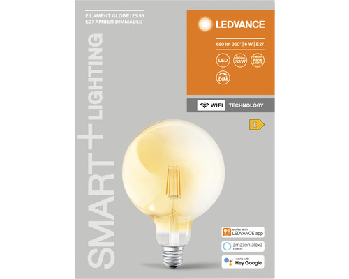 LEDVANCE Filament Globe125 53 E27 dimbar LED lampa
