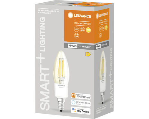 LEDVANCE Filament Classic B40 E14 dimbar LED-lampa i förpackning