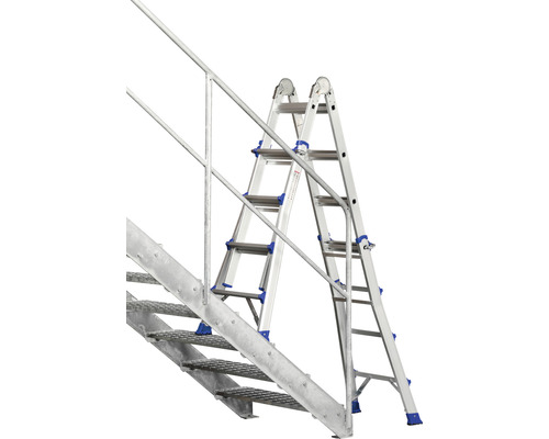 Aluminium multifunktionsstege på metalltrappa