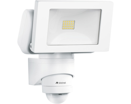 Strålkastare STEINEL LS 150 S med sensor 14,7W 1375lm 4000K neutralvit 215x155mm IP44 vit LED-strålkastare för utomhusbruk med rörelsesensor