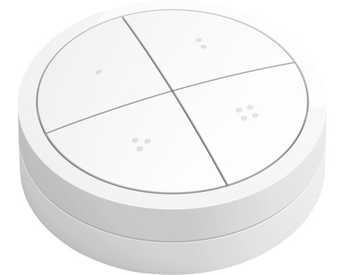 Rund, vit smart hem-brytare med fyra knappar