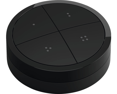 Svart smart hemströmbrytare med fyra knappar