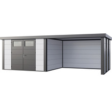 Redskapsbod TELLURIA Classico Lounge 3330 inkl. sidoutbyggnad höger, fönster 671x298cm vit