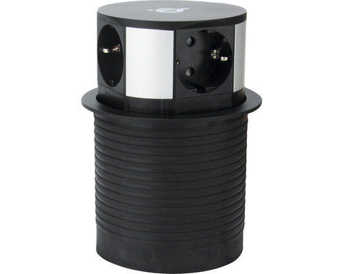 Infälld uttagsenhet för montering i bänkskivor