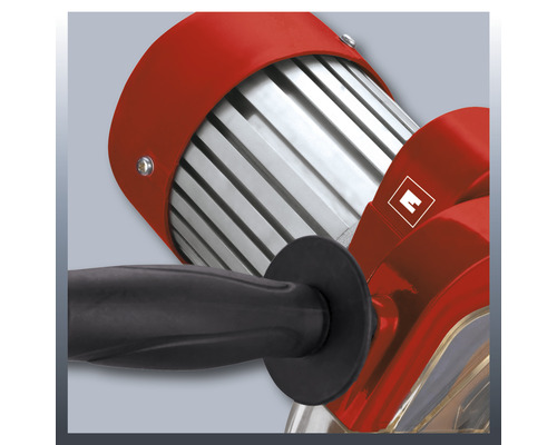 Detaljvy av en kakelskärare med svart handtag och Einhell-logotyp.